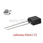 Bezpiecznik kubkowy; 63 mA; zwłoczny T; fi 8,4x7,6mm; przewlekany
