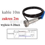 Czujnik do pomiaru poziomu ścieków; hydrostatyczny; 4-20mA; poziom do 2m; kabel 10m