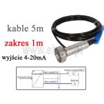 Hydrostatyczny czujnik poziomu ścieków; 4-20 mA; pomiar do 1m; kabel 5m