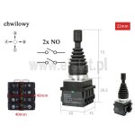 Joystick 4-pozycyjny; 4x NO; przemysłowy; samopowrotny; chwilowy; fi 22mm