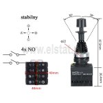 Joystick z blokadą mechaniczną działnia; 4 pozycyjny; 4x NO; bez samopowrotu