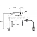 Czujnik poziomu; stal nierdzewna; ciepła lub gorąca woda; kątowy; NC lub NO; + 125°C