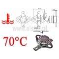 Termostat bimetaliczny; zakres: 70°C; typ KSD301A; 10A; NC 