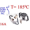 Wyłącznik bimetalowy 185 st.C; 16A/250VAC; NC; wyprowadzenia pionowe