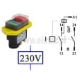 Wyłącznik elektromagnetyczny 1- FAZA; START- STOP; typ; 31P0046; IP65; AC3=15A/ 250VAC; czarny front; Tripus; 5 pinów